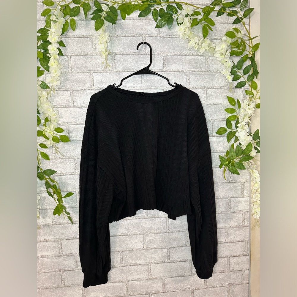 SHEIN Essnce Plus Drop Shoulder Ribbed Knit Tee
